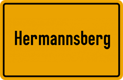 Ortsschild Hermannsberg, Unterfranken