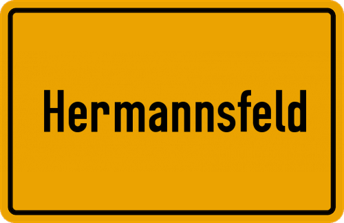 Ortsschild Hermannsfeld, Gemeinde Mögglingen