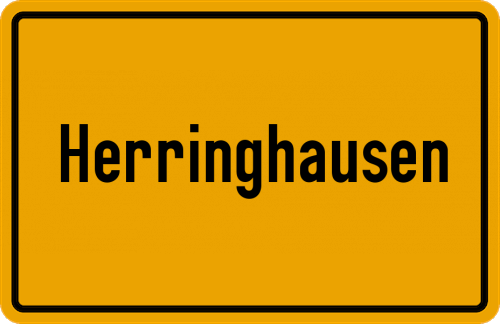 Ortsschild Herringhausen, Kreis Lippstadt