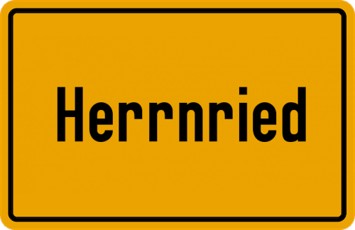 Ortsschild Herrnried, Oberpfalz