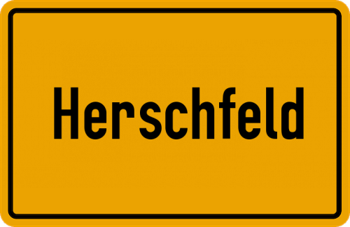 Ortsschild Herschfeld, Kreis Bad Neustadt an der Saale