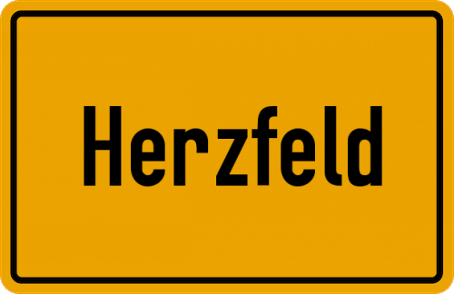 Ortsschild Herzfeld, Westfalen