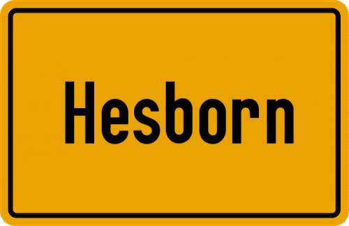 Ortsschild Hesborn