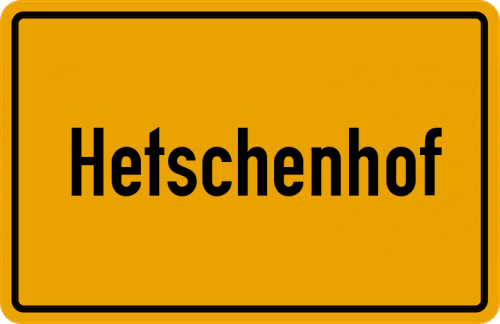 Ortsschild Hetschenhof