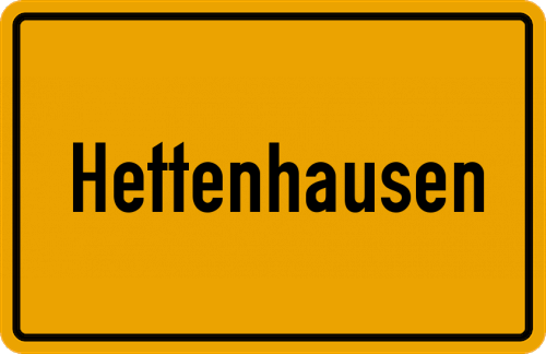 Ortsschild Hettenhausen, Pfalz