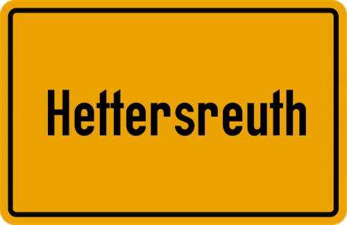 Ortsschild Hettersreuth, Oberfranken