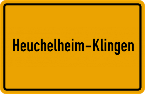 Ortsschild Heuchelheim-Klingen