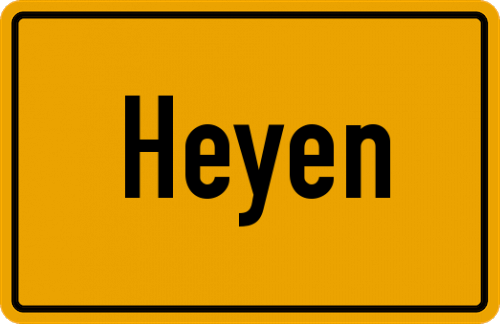 Ortsschild Heyen, Kreis Holzminden
