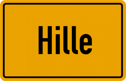Ortsschild Hille