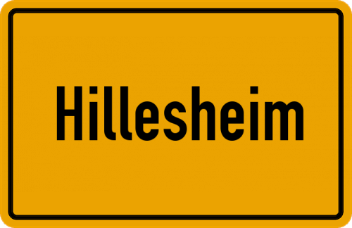 Ortsschild Hillesheim, Rheinhessen