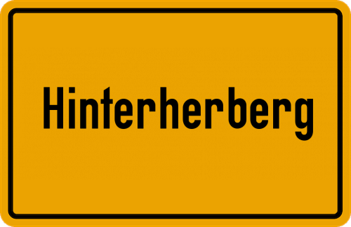 Ortsschild Hinterherberg, Niederbayern