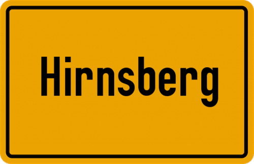 Ortsschild Hirnsberg, Oberbayern