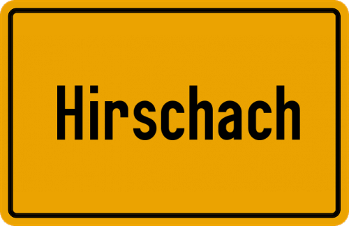 Ortsschild Hirschach