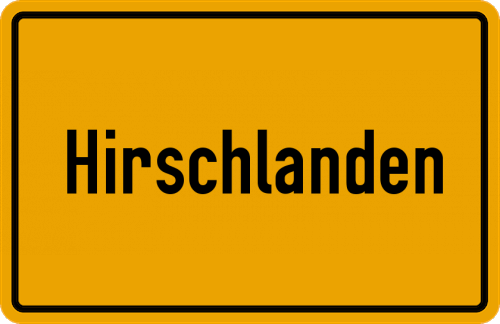 Ortsschild Hirschlanden, Baden