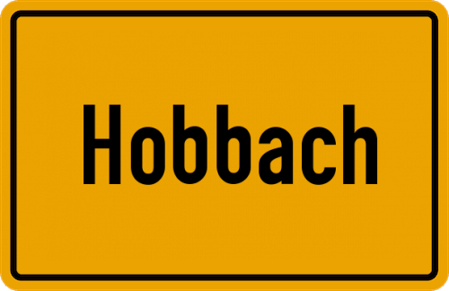 Ortsschild Hobbach