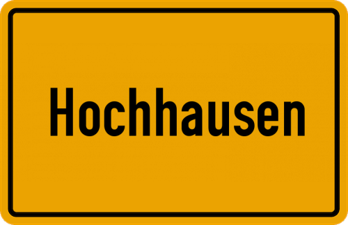 Ortsschild Hochhausen, Neckar