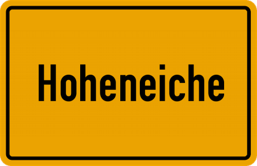 Ortsschild Hoheneiche, Kreis Eschwege