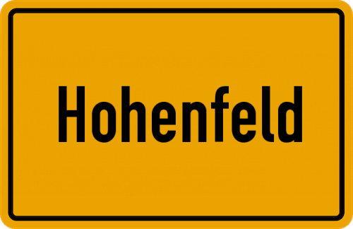 Ortsschild Hohenfeld, Kreis Kitzingen