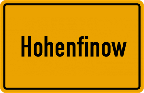 Ortsschild Hohenfinow