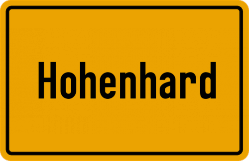 Ortsschild Hohenhard, Oberpfalz
