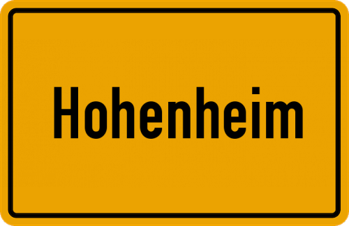 Ortsschild Hohenheim