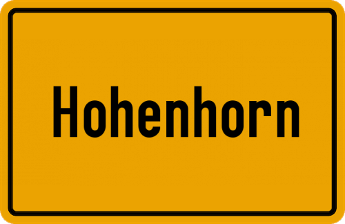 Ortsschild Hohenhorn