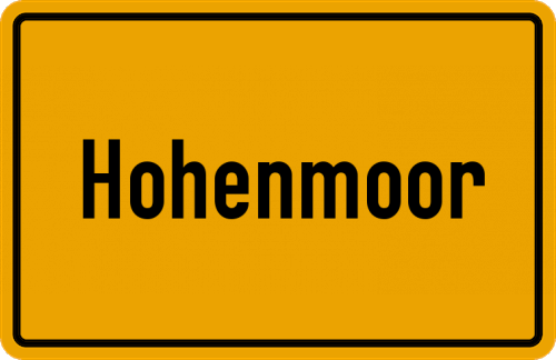 Ortsschild Hohenmoor
