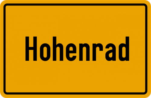 Ortsschild Hohenrad