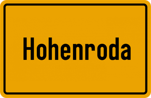 Ortsschild Hohenroda, Hessen