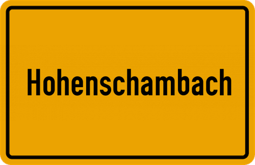 Ortsschild Hohenschambach