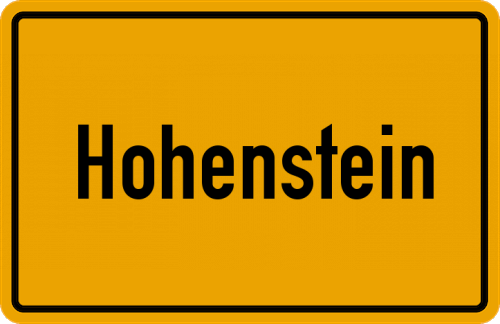 Ortsschild Hohenstein, Untertaunus