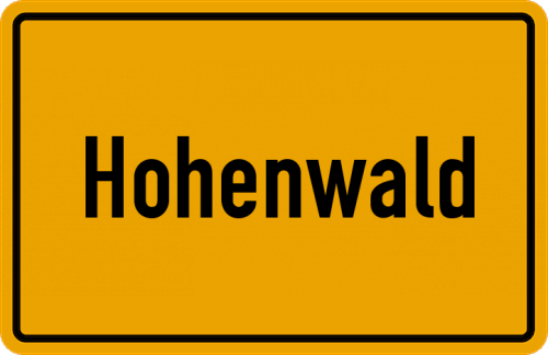 Ortsschild Hohenwald