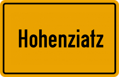 Ortsschild Hohenziatz
