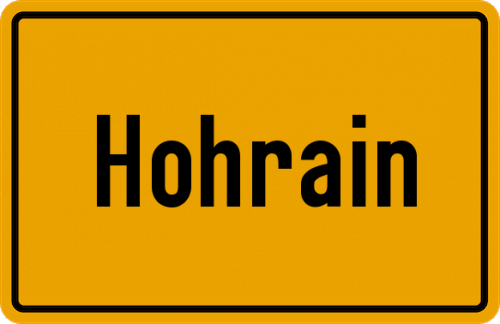 Ortsschild Hohrain