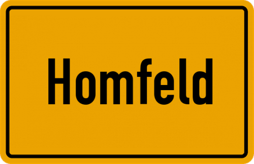 Ortsschild Homfeld, Kreis Grafschaft Hoya