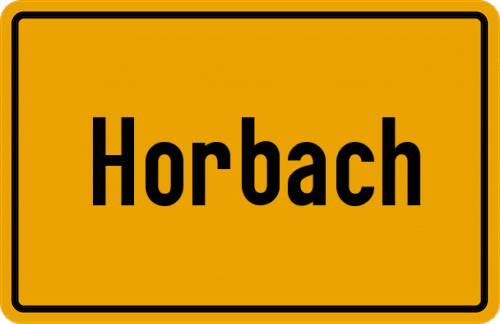 Ortsschild Horbach, Mittelfranken