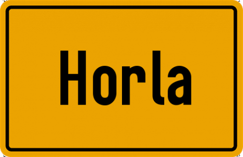 Ortsschild Horla