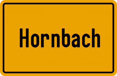 Ortsschild Hornbach, Pfalz