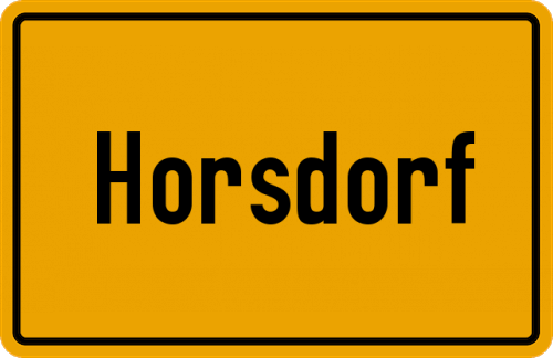 Ortsschild Horsdorf, Holstein
