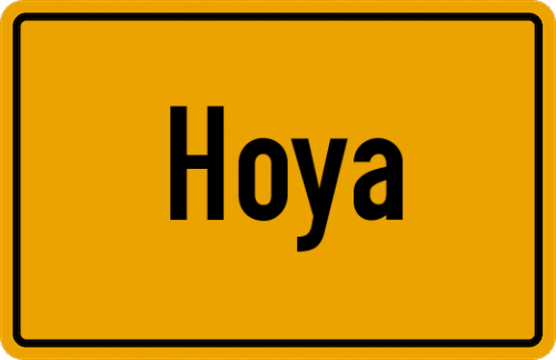 Ortsschild Hoya, Weser