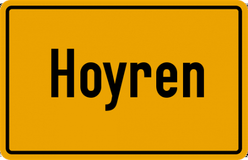 Ortsschild Hoyren