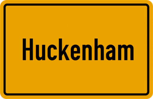 Ortsschild Huckenham, Rott