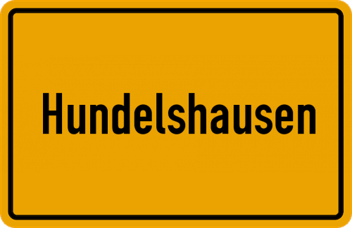 Ortsschild Hundelshausen, Unterfranken