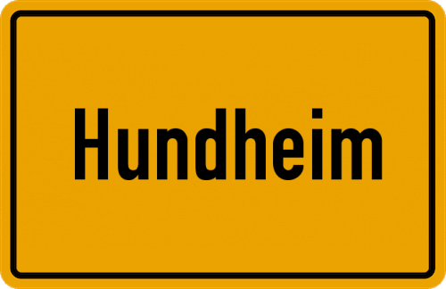 Ortsschild Hundheim
