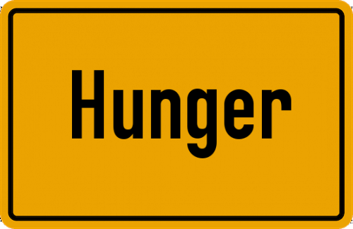 Ortsschild Hunger