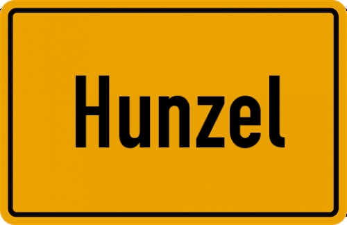 Ortsschild Hunzel