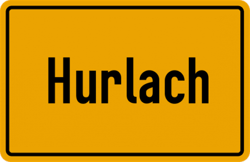Ortsschild Hurlach, Oberbayern
