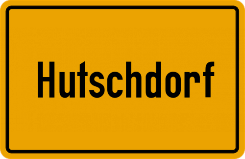Ortsschild Hutschdorf