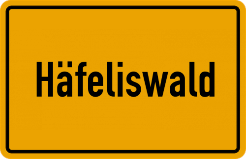Ortsschild Häfeliswald