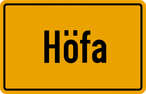 Ortsschild Höfa